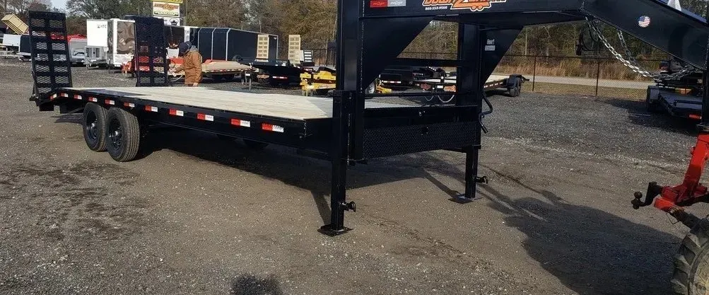 2024 gooseneck deckover 24 ft flatbed equipment hauler 8.5 x 24 20+4 trailer