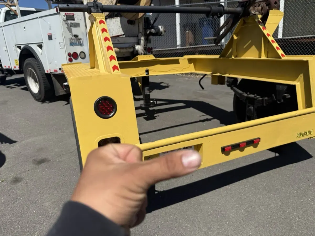 Yellow Heavy-Duty Industrial Flatbed Trailer Single Axle Bumper Pull Industrial
