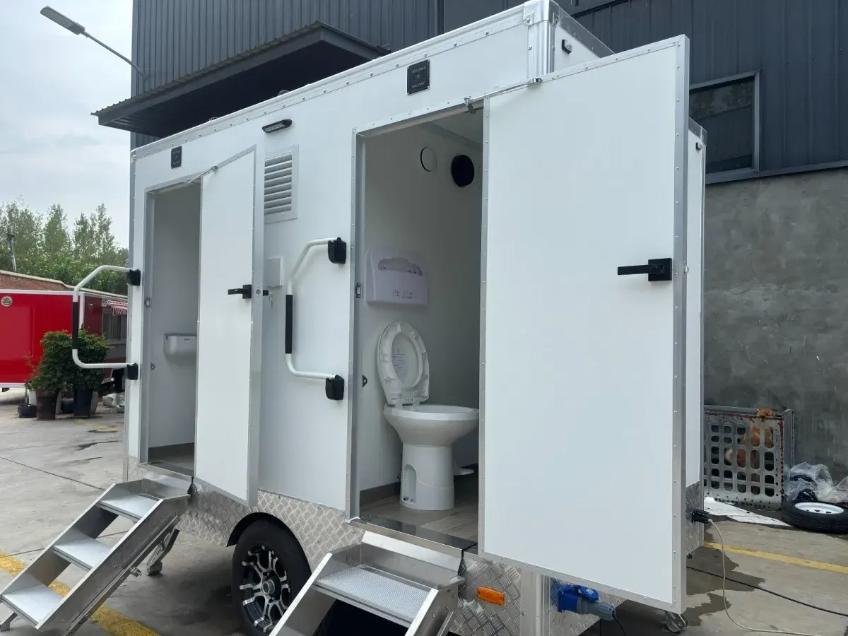 Luxury 2 Stall Restroom Trailer Toilet thumbnail 2