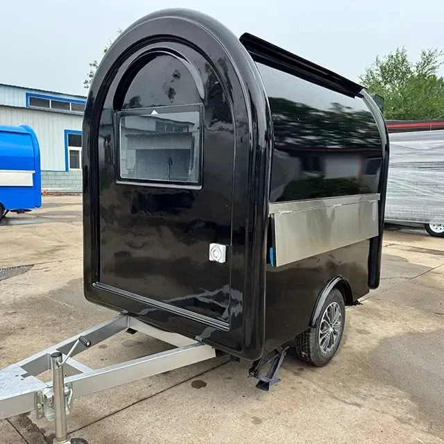 Mini Food Trailer Mobile Kitchen Concession Cart Fully Equipped for Hot Dog thumbnail 2