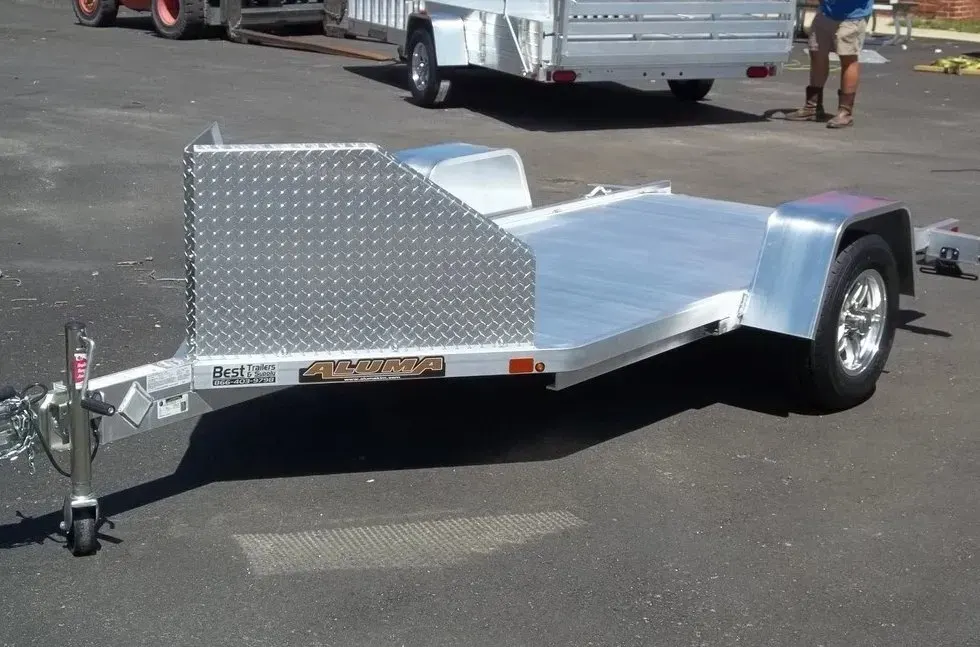 single motorcycle aluminum trailer thumbnail 4